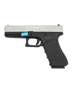 Страйкбольный пистолет WE Glock-17 Gen.4 Silver, сменные накладки (WE-G001B-SV)