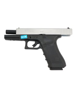 Страйкбольный пистолет WE Glock-17 Gen.4 Silver, сменные накладки (WE-G001B-SV)