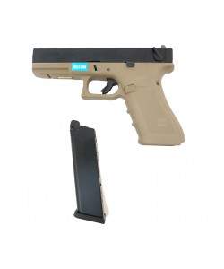 Страйкбольный пистолет WE Glock-18 Gen.4 Tan, сменные накладки (WE-G002B-TN)