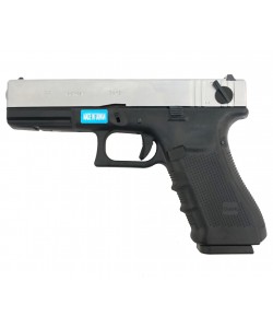 Страйкбольный пистолет WE Glock-18 Gen.4 Silver, сменные накладки (WE-G002B-SV)