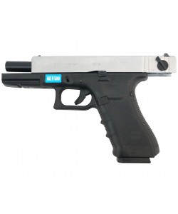 Страйкбольный пистолет WE Glock-18 Gen.4 Silver, сменные накладки (WE-G002B-SV)