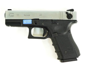 Страйкбольный пистолет WE Glock-23 Gen.4 Silver, сменные накладки (WE-G004B-SV)