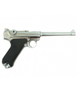 Страйкбольный пистолет WE Luger P08 6” Silver (WE-P005)
