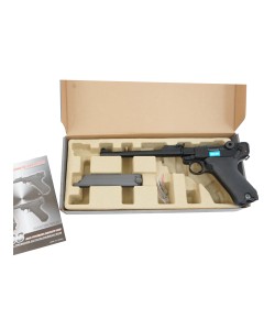 Страйкбольный пистолет WE Luger P08 8” Black (WE-P003)