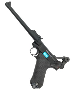 Страйкбольный пистолет WE Luger P08 8” Black (WE-P003)