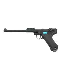 Страйкбольный пистолет WE Luger P08 8” Black (WE-P003)