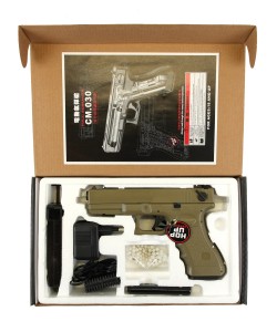 Страйкбольный пистолет Cyma Glock 18C AEP Tan (CM.030TN)