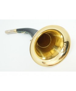 Горн охотничий (кожаная отделка) 30 см, круглый, темно-зеленый