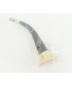 Горн охотничий (кожаная отделка) 30 см, круглый, темно-зеленый