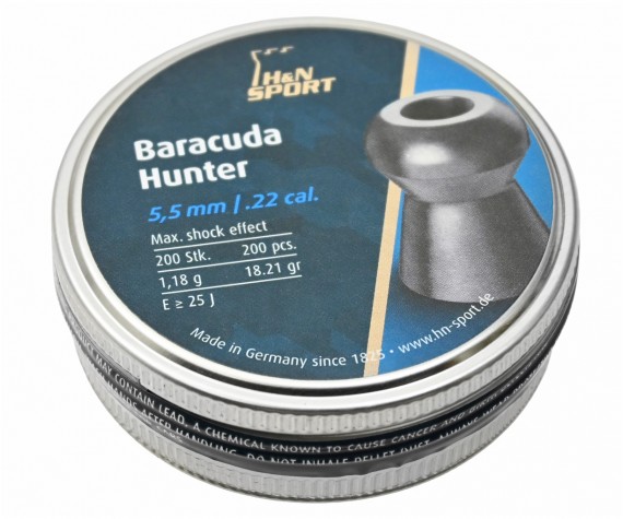 Пули пневматические H&N Baracuda Hunter (200) калибр 5,5 артикул  H&N Baracuda Hunter () купить недорого в магазине «Адреналин спорт»