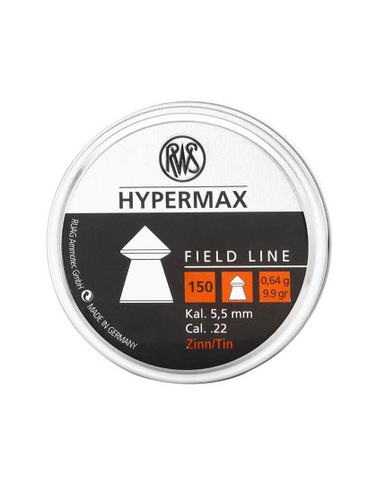 Пули для пневматики RWS Hypermax 5,5 мм, 0,64 г (150 штук)
