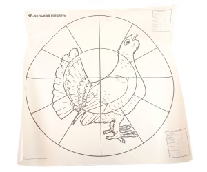 Мишень для пристрелки дробовых ружей 16-дольная «Глухарь», 800x800 мм (100 штук)