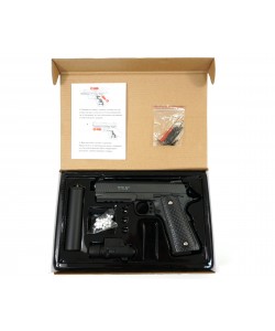 Страйкбольный пистолет Galaxy G.25A (Colt 1911 Rail) с ЛЦУ и глушителем