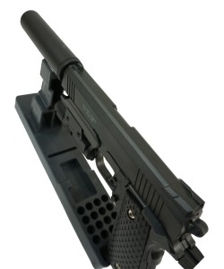 Страйкбольный пистолет Galaxy G.25A (Colt 1911 Rail) с ЛЦУ и глушителем