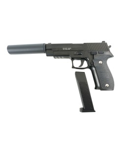 Страйкбольный пистолет Galaxy G.26A (Sig Sauer 226) с ЛЦУ и глушителем