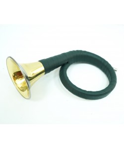 Валторна (рог витой) латунь с кожаной отделкой, темно-зеленый