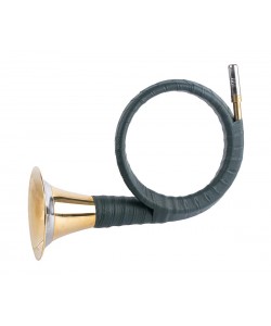 Валторна (рог витой) латунь с кожаной отделкой, темно-зеленый