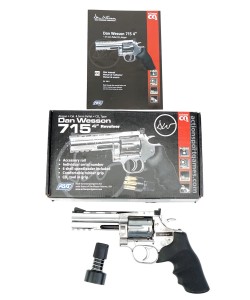 Пневматический револьвер ASG Dan Wesson 715-4 (Dan Wesson 2) Silver (пулевой)