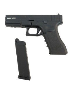 Страйкбольный пистолет KJW KP-17 Glock G17 Gas Black, металл. затвор