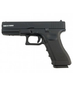 Страйкбольный пистолет KJW KP-17 Glock G17 Gas Black, металл. затвор