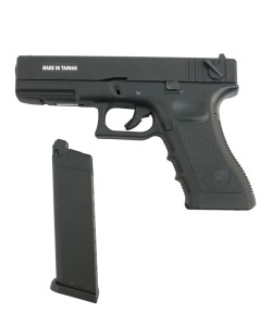 Страйкбольный пистолет KJW KP-18 Glock G18 Gas Black, металл. затвор