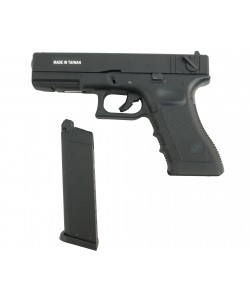 Страйкбольный пистолет KJW KP-18 Glock G18 Gas Black, металл. затвор