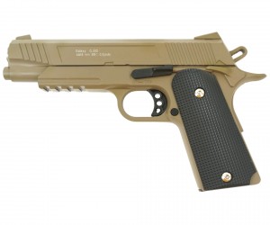 Страйкбольный пистолет Galaxy G.38D (Colt 1911) песочный