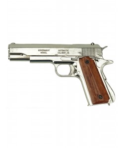 Макет пистолет Colt M1911A1 .45, хром, лакиров. дерево (США, 1911 г.) DE-6316