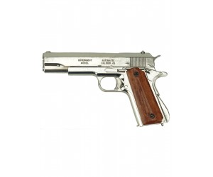 Макет пистолет Colt M1911A1 .45, хром, лакиров. дерево (США, 1911 г.) DE-6316