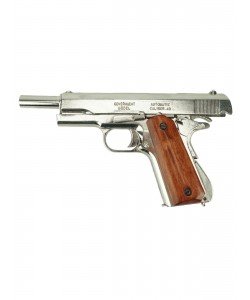 Макет пистолет Colt M1911A1 .45, хром, лакиров. дерево (США, 1911 г.) DE-6312