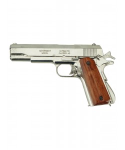 Макет пистолет Colt M1911A1 .45, хром, лакиров. дерево (США, 1911 г.) DE-6312