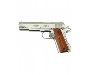Макет пистолет Colt M1911A1 .45, хром, лакиров. дерево (США, 1911 г.) DE-6312