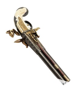 Макет пистолет кремневый двуствольный, под кость (Англия, 1750 г.) DE-1264