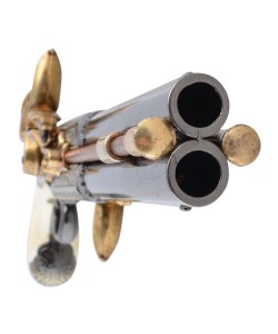 Макет пистолет кремневый двуствольный, под кость (Англия, 1750 г.) DE-1264