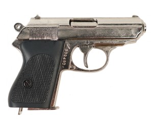 Макет пистолет Вальтер PPK Waffen-SS, никель (Германия, 1929 г., 2-я Мир.война) DE-1277-NQ