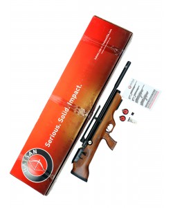 Пневматическая винтовка Hatsan Flashpup-W QE (дерево, PCP, модератор, ★3 Дж) 6,35 мм