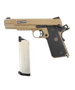 Страйкбольный пистолет KJW KP-07 Colt M1911 M.E.U. Gas GBB Tan