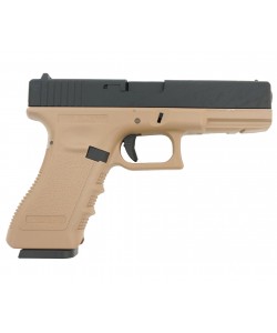 Страйкбольный пистолет KJW KP-17 Glock G17 Gas Tan, металл. затвор