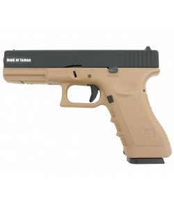 Страйкбольный пистолет KJW KP-17 Glock G17 CO₂ Tan, металл. затвор