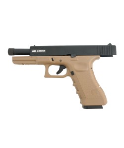 Страйкбольный пистолет KJW KP-17 Glock G17 TBC CO₂ Tan, удлин. ствол
