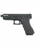 Страйкбольный пистолет KJW KP-17 Glock G17 TBC CO₂ Black, удлин. ствол