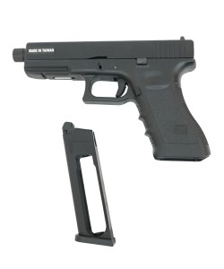 Страйкбольный пистолет KJW KP-17 Glock G17 TBC CO₂ Black, удлин. ствол