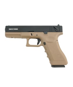 Страйкбольный пистолет KJW KP-18 Glock G18 Gas Tan, металл. затвор