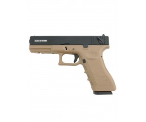 Страйкбольный пистолет KJW KP-18 Glock G18 CO₂ Tan, металл. затвор