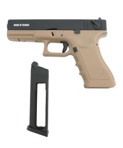 Страйкбольный пистолет KJW KP-18 Glock G18 CO₂ Tan, металл. затвор