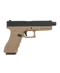 Страйкбольный пистолет KJW KP-18 Glock G18 TBC CO₂ Tan, удлин. ствол