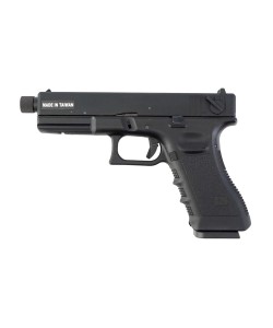 Страйкбольный пистолет KJW KP-18 Glock G18 TBC CO₂ Black, удлин. ствол