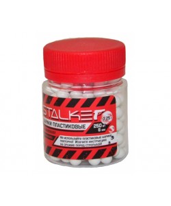 Шарики пластиковые Stalker 6 мм, 0,25 г, 250 штук, белые
