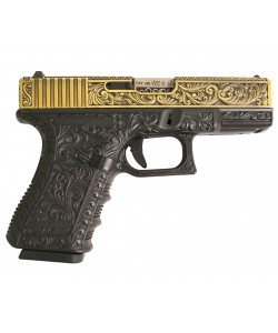 Страйкбольный пистолет WE Glock-19 Gen.3 Bronze, с гравировкой (WE-G003BOX-FP)