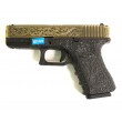 Страйкбольный пистолет WE Glock-19 Gen.3 Bronze, с гравировкой (WE-G003BOX-FP) - фото № 1